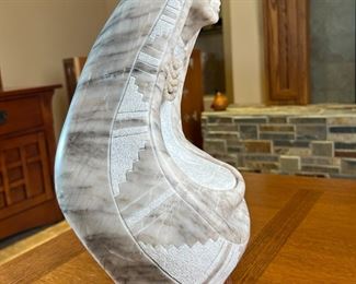 Jay Tsoodle Native American Alabaster Sculpture Carved  Soapstone 	16 x 6 x 8in	HxWxD
