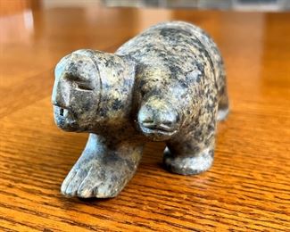 Inuit Bear-Man Transformative Soapstone Sculpture Carving	2.5 inches high.	
