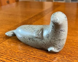 Inuit Seal Soap Stone Figure Soapstone Sculpture 1975 APP	6.5 inches long	

