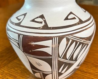 Hopi Pottery Marianne Navasie Frogwoman Pot Vase Native American 	5.25x 2.5in diameter at opening.	
