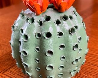 Artist Made Ceramic Barrel Cactus	5 inches high	
