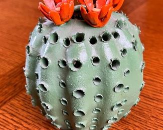 Artist Made Ceramic Barrel Cactus	5 inches high	
