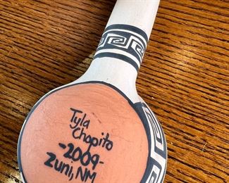 T. Chopito Zuni Pottery Bowl & Spoon	3.5 x 6.75in diameter.	
