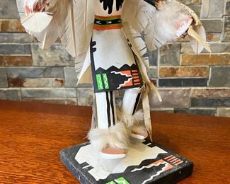 Navajo White Eagle Dancer Kachina Doll Cindy Kachada Native American 	16in High 	
