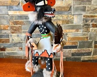 Navajo Black Badger Kachina Doll Cindy Kachada Native American 	17in High	
