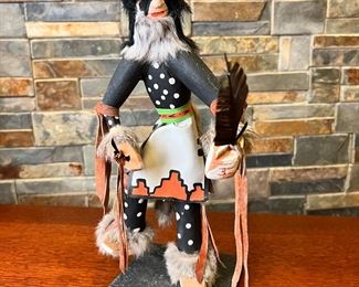 Navajo Black Badger Kachina Doll Cindy Kachada Native American 	17in High	
