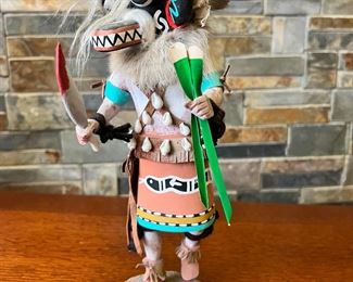 Navajo Ogre Kachina Doll Signed Native American 	12in High	
