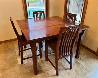 5pc Broyhill Artisan Ridge Hi-Top Table & 4 Chairs Mission Arts and Crafts	Table: 35 x 54 x 54	HxWxD
