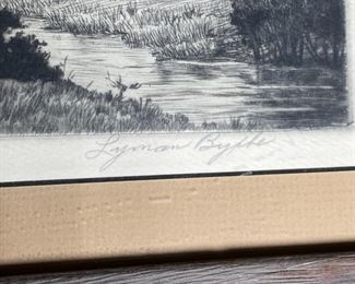 Lyman Byxbe Signed Etching  First Glimpse of Long’s Peak	12.5 x 14.75in	
