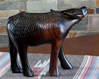 Hand Carved Wood Water Buffalo Figurine Sculpture 	8.5 inches long.	
