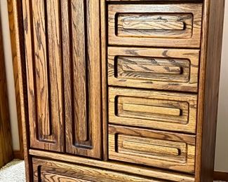 Oak Gentleman’s Chest Dresser #2	60.5 x 36 x 19.5in	HxWxD
