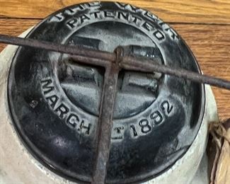 Antique Weir Stoneware Crock  	8 x 4 x 4in	HxWxD
