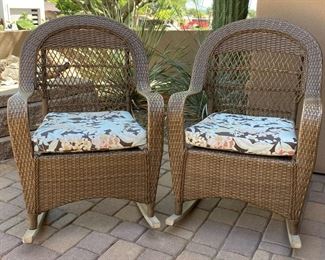 2pc All Weather Wicker Rocking Chairs	37 x 25.5 x 36in	HxWxD
