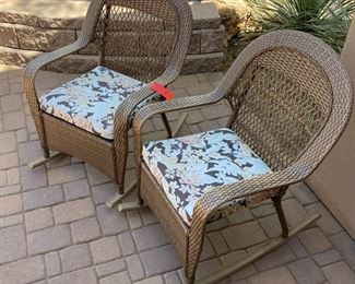 2pc All Weather Wicker Rocking Chairs	37 x 25.5 x 36in	HxWxD

