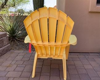 2pc Plastic Adirondack Chairs Pair Green & Yellow	37 x 29.5 x 32in	HxWxD
