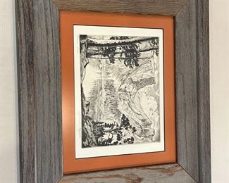 Lyman Byxbe Signed Etching Dream Lake	Frame: 14.75 x 14.5in	
