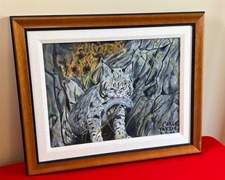 Signed Framed Art Horse River Snow	Frame: 14.25 x 15.75.in	
