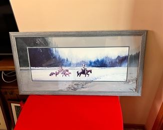 Mark Silversmith The Way Home Signed and Numbered Lithograph Art Print 	Frame: 21 x 40in	
