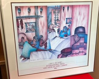 Signed Amado Pena Cinco De Mayo Print Framed	Frame: 30 x 32in	
