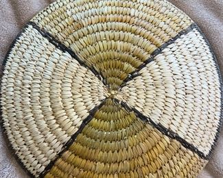 Tohono O’odham Black/White Basket Native American 	12 inches diameter	
