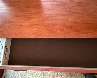 Long Dresser & Mirror Broyhill Artisan Ridge Mission Arts and Crafts 9 Drawer  	Dresser: 39x66x18in<BR>Mirror : 42 x 48 x2.5in	HxWxD
