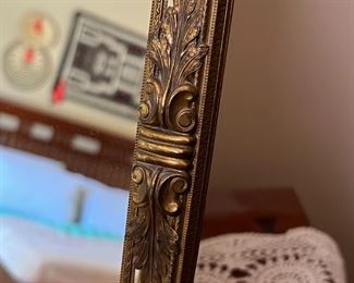 Vintage Gold Framed Mirror Table top 	16 x 10in	
