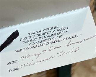 Micmac Basket Mary & Don Sanipass Native American Indian Tribe&nbsp;	22.5 x 15.5 x 14in	HxWxD
