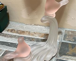 Art Glass Birds on Branch Crowning Touch Satin	6 inches high	
