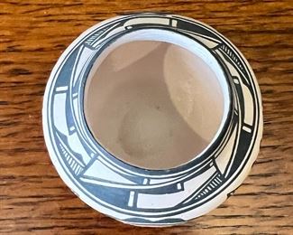 Zuni Pueblo Pottery Kelly Tsadiasi mini Bowl	2.5 inches high.	
