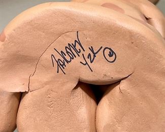 Artist Made Ceramic Cat Figurine Falconer Y2k	5 inches	
