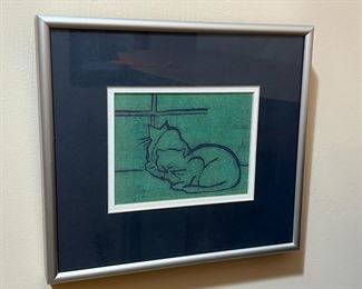 Framed Cat Print Lynn Hanson Climbing Cat Cards	Frame: 8.75 x 9.75in	
