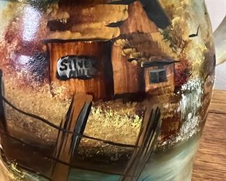 Paul Storie Pottery Stoneware Pitcher Floral Display 	Pitcher 8.75 inches high.	
