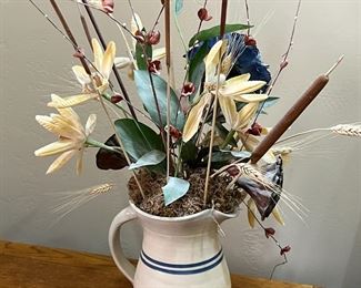 Paul Storie Pottery Stoneware Pitcher Floral Display 	Pitcher 8.75 inches high.	
