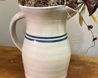 Paul Storie Pottery Stoneware Pitcher Floral Display 	Pitcher 8.75 inches high.	
