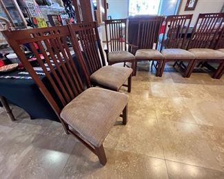 11pc Dining Set Table & Chairs Broyhill Artisan Ridge Mission Arts and Crafts	Table: 30 x 44 x 72-90-108in	
