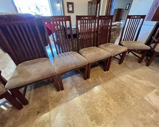 11pc Dining Set Table & Chairs Broyhill Artisan Ridge Mission Arts and Crafts	Table: 30 x 44 x 72-90-108in	
