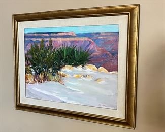 Original Art Canyon Snow Jonathan Sobol Oil Painting  	Frame: 25 x 30in	
