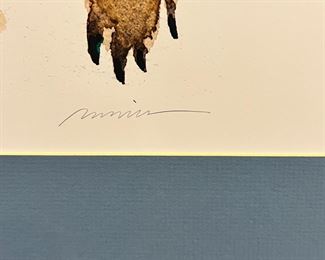 Signed Print Daniel Ramirez Rainbow Turtle Native American Frame: 27 x 23in	
