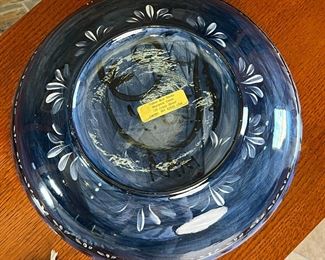 Yellowbird Studio Marianne Vinich Handpainted Bowl 	14.5 inches diameter.	
