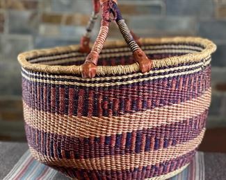 Artist Made Ghana Market Basket 9.5 x 14.5in diameter.	
