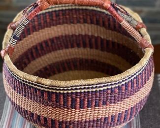 Artist Made Ghana Market Basket 9.5 x 14.5in diameter.	

