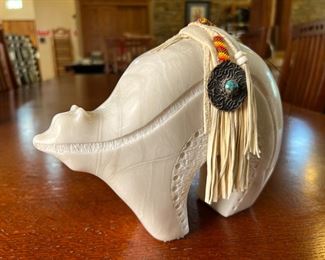 Large Carved Stone Zuni Bear Sculpture Native American 	7.5 x 9.5 x 3.5in	
