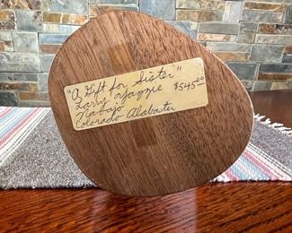 Navajo Larry Yazzie Alabaster  Sculpture A Gift For sister Soap Stone Native American  Carving	12.5 inches high.	
