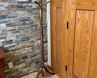 Oak Barley Twist Coat Rack	70.5 inches high.	
