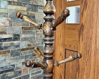 Oak Barley Twist Coat Rack	70.5 inches high.	
