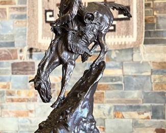 Large Frederic Remington Mountain Man Bronze Statue Sculpture	29 x 12 x 20in	HxWxD
