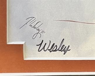 Signed Tillier Wesley Ready and Waiting Print Horse Art	Frame: 9x 11in	
