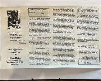 Signed/Numbered King Kuka Native American Flag Embossed Litho Art Framed Painting Print 	Frame: 20.75 x 16.75in	
