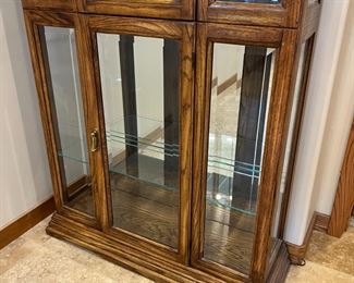 Display Cabinet Glass Shelf Mirror Back 	72 x 37 x 12in	HxWxD
