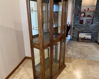 Display Cabinet Glass Shelf Mirror Back 	72 x 37 x 12in	HxWxD
